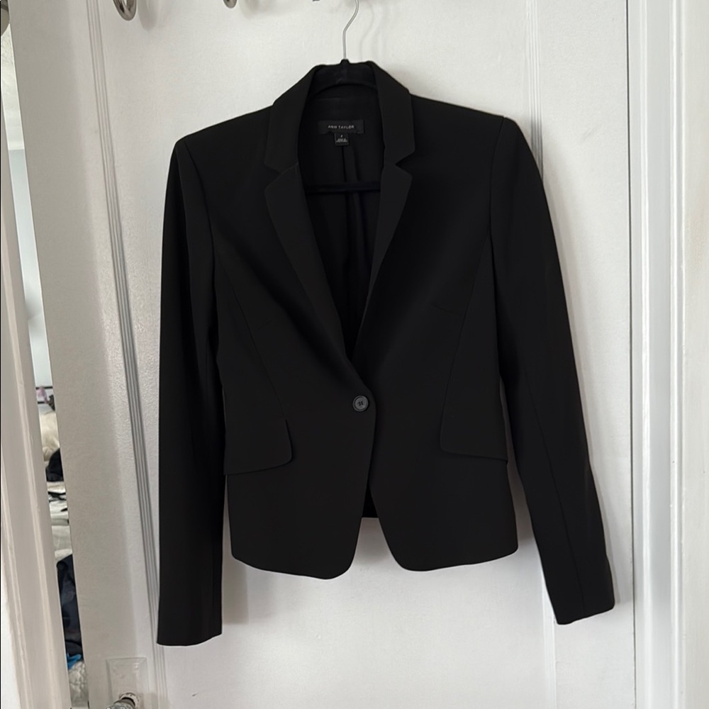 Ann Taylor Black Blazer Tailored Suit Jacket